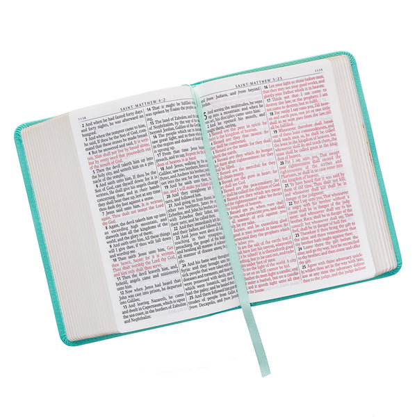 Aqua Large Print KJV Compact Bible ~ Scripture View