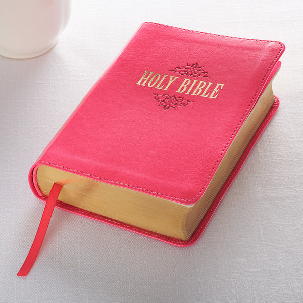 Pink Large Print Compact KJV Bible ~ Table View