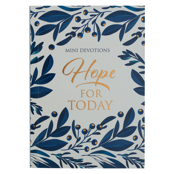 Hope for Today Mini Devotional with Navy & Gold Foliage Detail