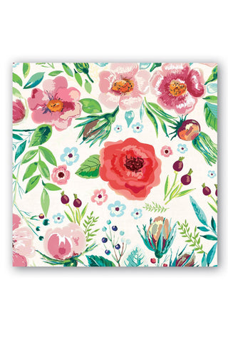 Michel Design Works Wild Berry Blossom Floral Cocktail Napkins