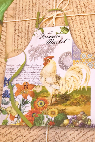 Michel Design Works Farmer's Market Apron with Chickens & Flowers