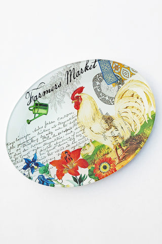 Michel Design Works Farmer's Market Soap Dish with Chickens & Flowers