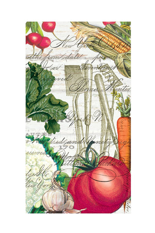 Michel Design Works From My Garden Hostess Napkins w/ Vegetable & Garden Tool Print