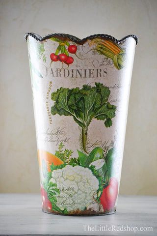 In the Greenhouse: From My Garden Decoupage Large Flower Tin