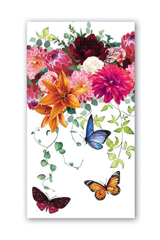Michel Design Works Sweet Floral Melody Hostess Napkin with Butterflies