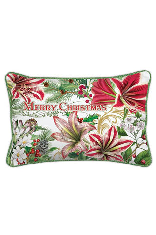 Michel Design Works Merry Christmas Floral Rectangular Pillow