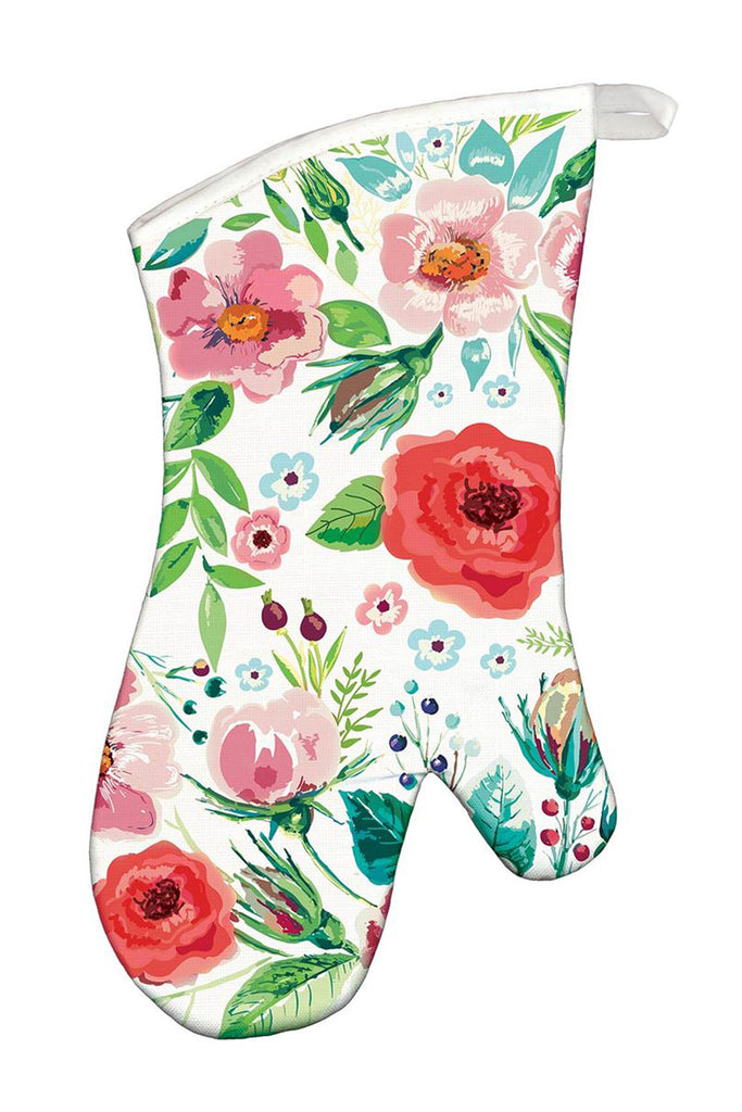 Michel Design Works Wild Berry Blossom Oven Mitt Cottage Garden  floral design