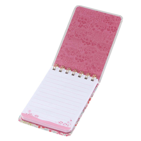 Hot pink floral & lined white page view