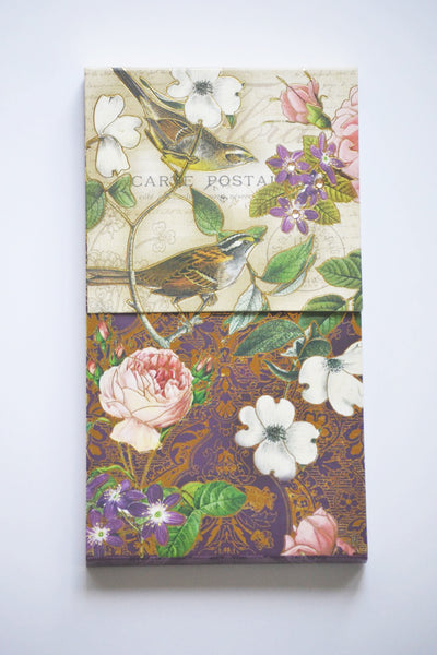 Punch Studio Purple & Gold Birds & Blooms Pocket Notepad