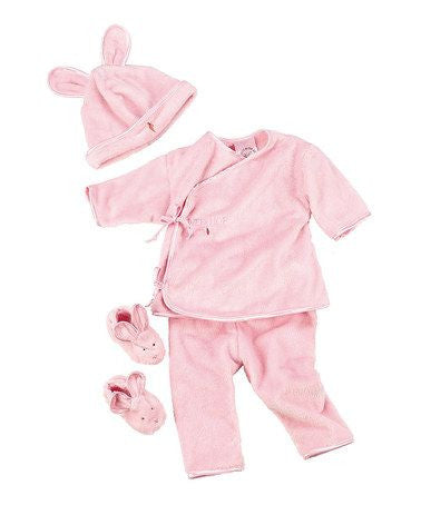 Bunnies by the Bay Pink Velveteen Newborn Baby Clothing Bunny Gift Set