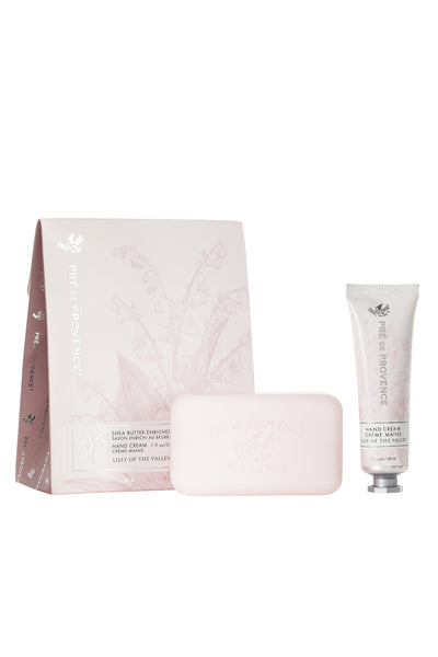 Pre de Provence Lily of the Valley Soap & Hand Cream Set w/ Pink Gift Box