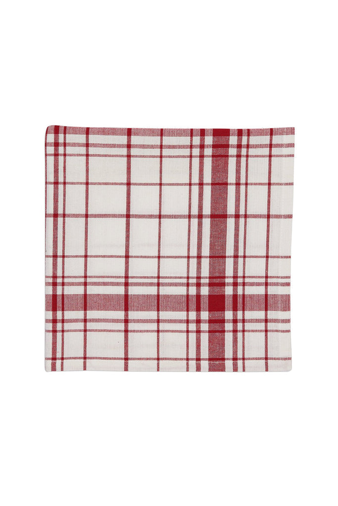 DII Down Home Plaid Red & White cloth napkin