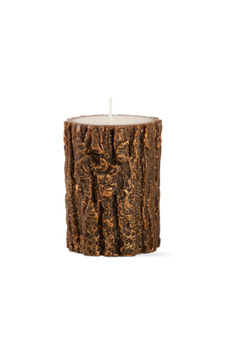 Tag Ltd Tree Bark Candle with Copper Accents Woodland Cabin Home Decor