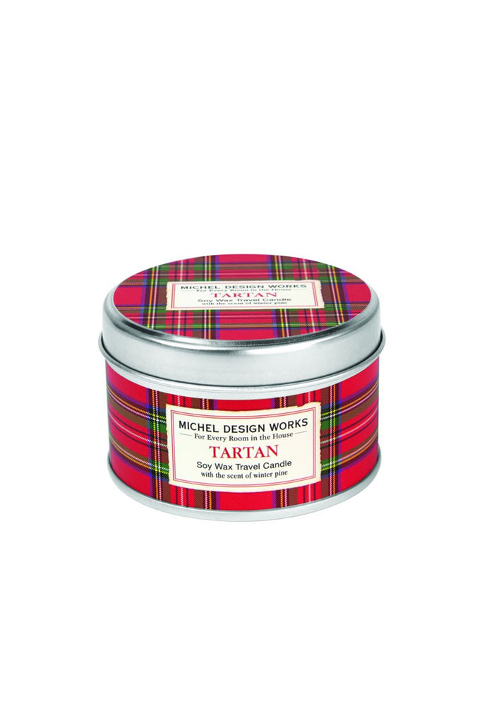 Michel Design Works Red Tartan Winter Pine Soy Wax Travel Candle