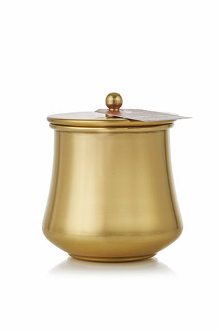 Thymes Simmered Cider Gold Kettle Cup Candle with Lid