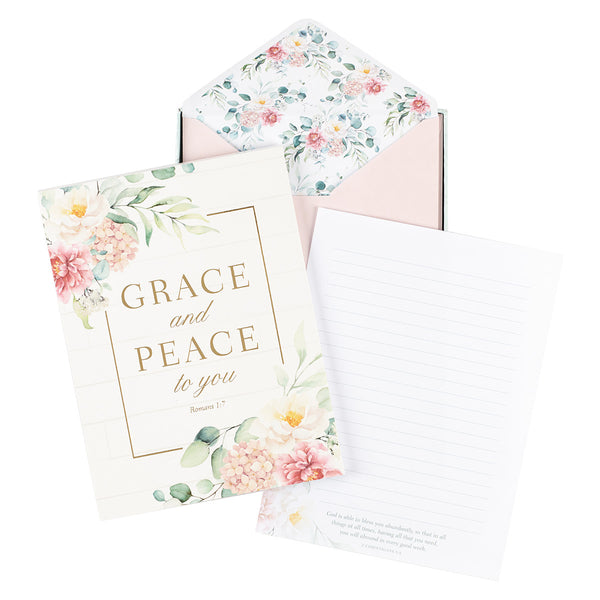 Grace & Peace Floral Notepad & Envelope Set