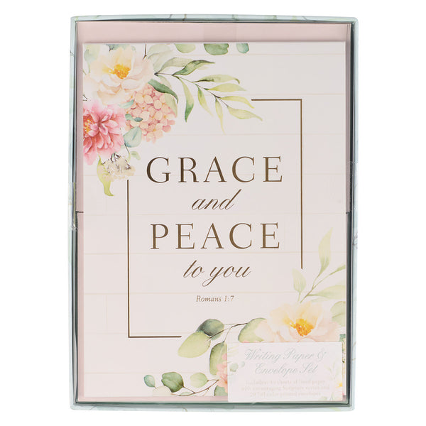Grace & Peace Floral Notepad Cover Romans 1:7