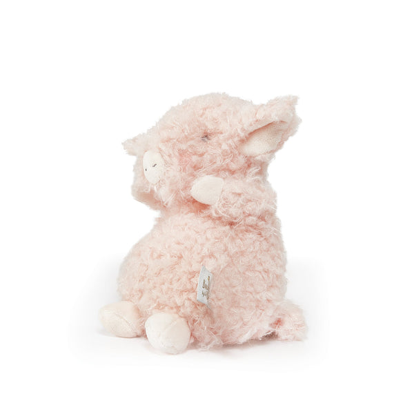 Side view Bunnies by the Bay's Wee Hammie the Pig Pink Stuffed Farm Animal