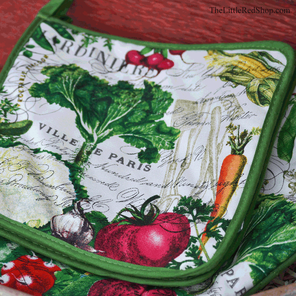 Michel Design Works From my Garden Potholder featuring colorful vegetables
