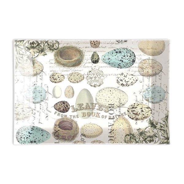 Glass Soap Dish featuring Nests & Eggs