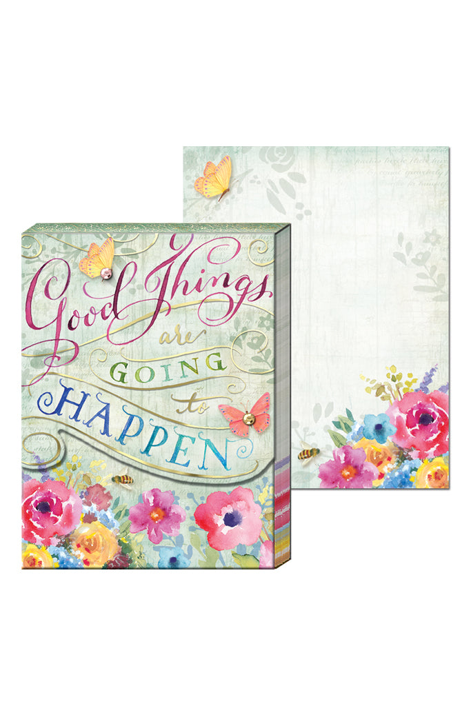 "Good Things Are Going to Happen" Floral Pocket Note Pad