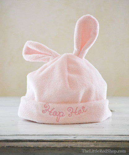 Pink Velour Hoppy Bunny Baby Beanie Hop Hat by Bunnies by the Bay