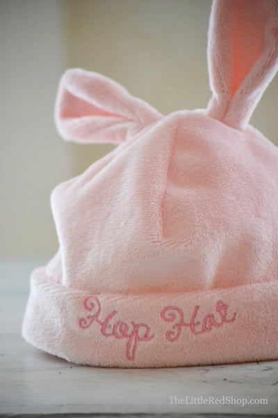 Close up Bunnies by the Bay Hop Hat Pink Velour Baby Beanie Bunny Cap