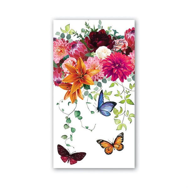 Close Up Michel Design Works Floral Hostess Napkin With Butterflies