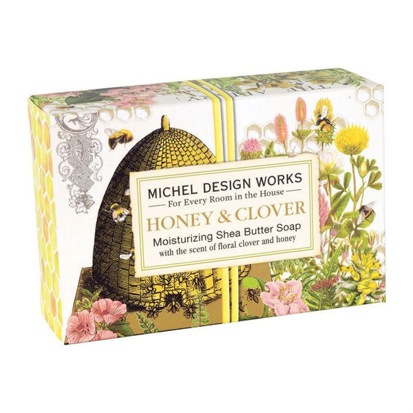 Michel Honey & Clover Boxed Soap with Garden & Bee Scene