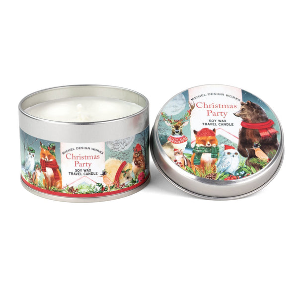 Christmas Party Travel Candle Tin